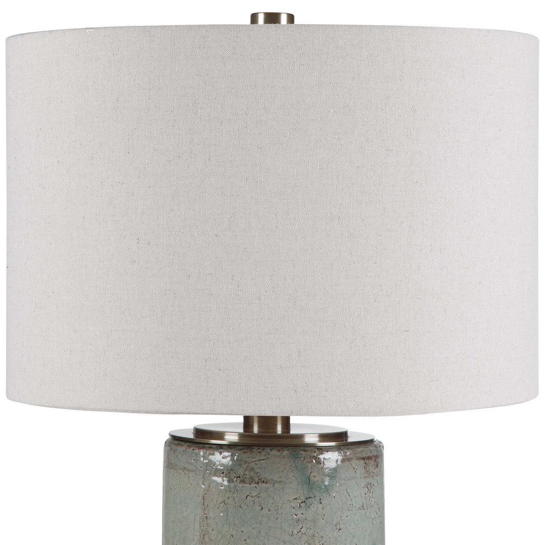 American Home Furniture Uttermost Callais Crackled Aqua Table Lamp