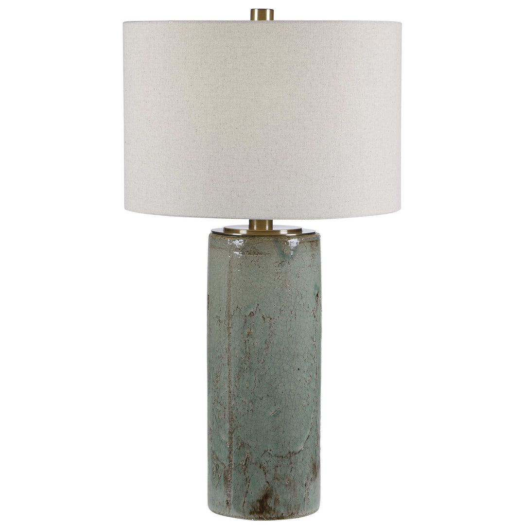 American Home Furniture Uttermost Callais Crackled Aqua Table Lamp