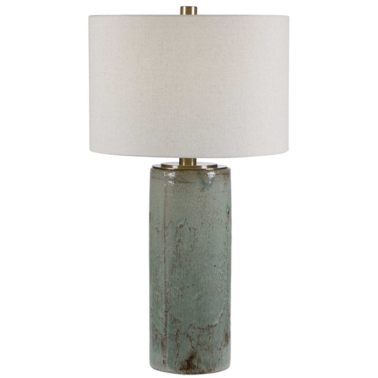 American Home Furniture Uttermost Callais Crackled Aqua Table Lamp