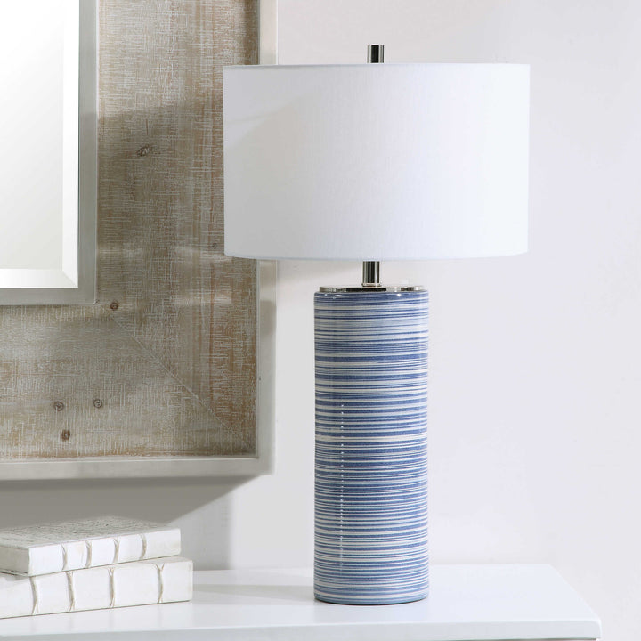 American Home Furniture Uttermost Montauk Striped Table Lamp