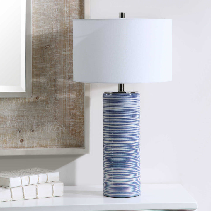 American Home Furniture Uttermost Montauk Striped Table Lamp