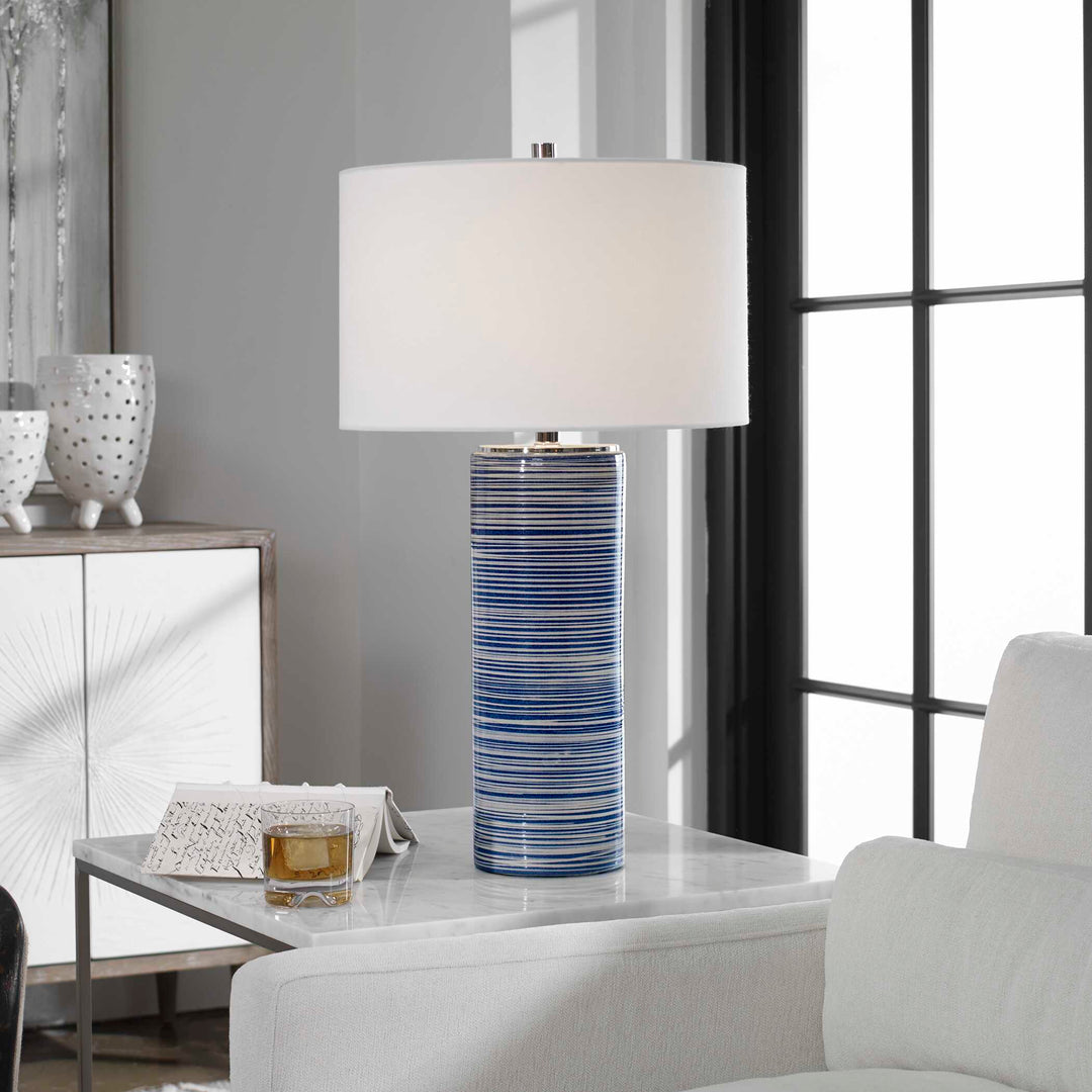 American Home Furniture Uttermost Montauk Striped Table Lamp