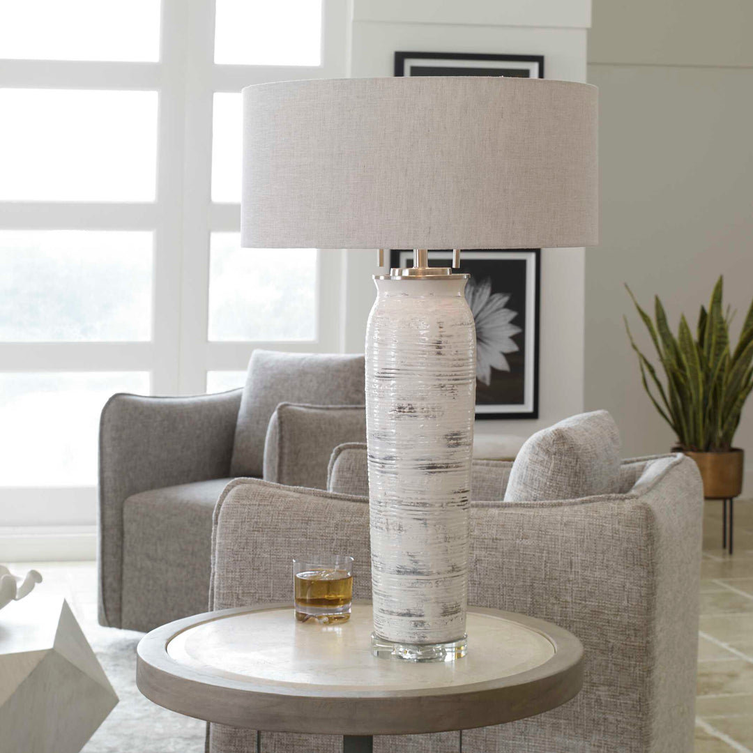 American Home Furniture Uttermost Lenta White Table Lamp