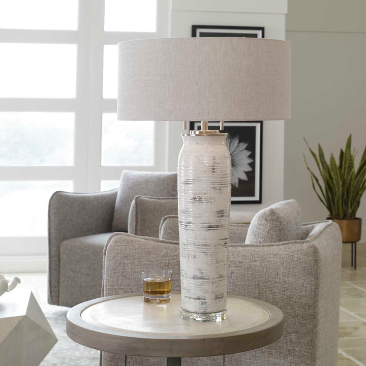 American Home Furniture Uttermost Lenta White Table Lamp