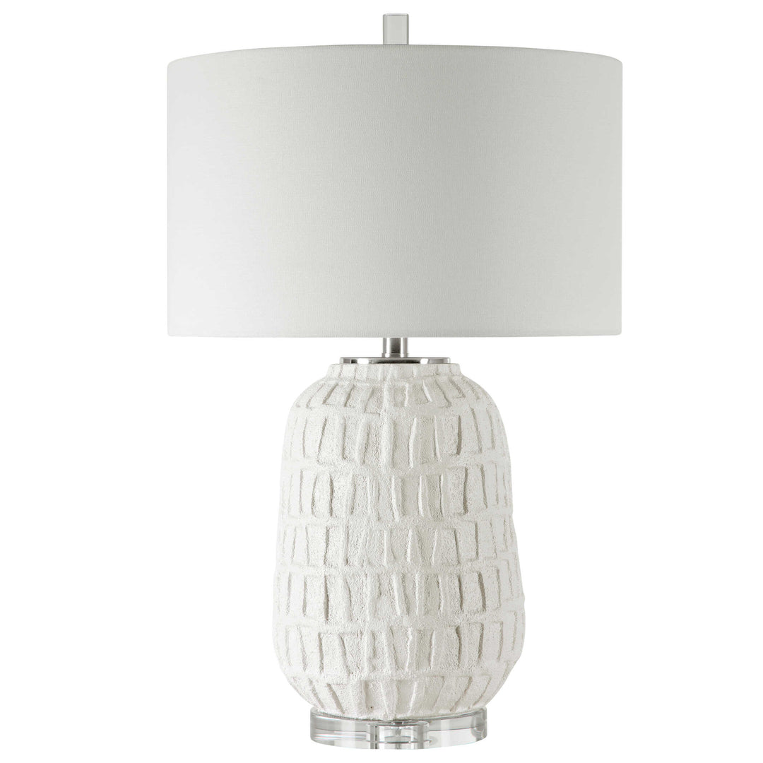 American Home Furniture Uttermost Caelina Textured White Table Lamp