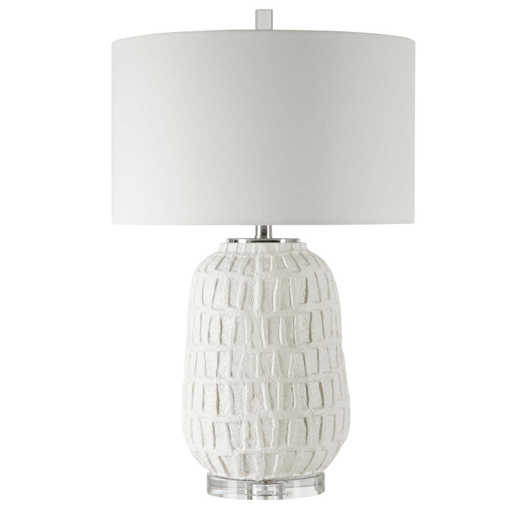 American Home Furniture Uttermost Caelina Textured White Table Lamp