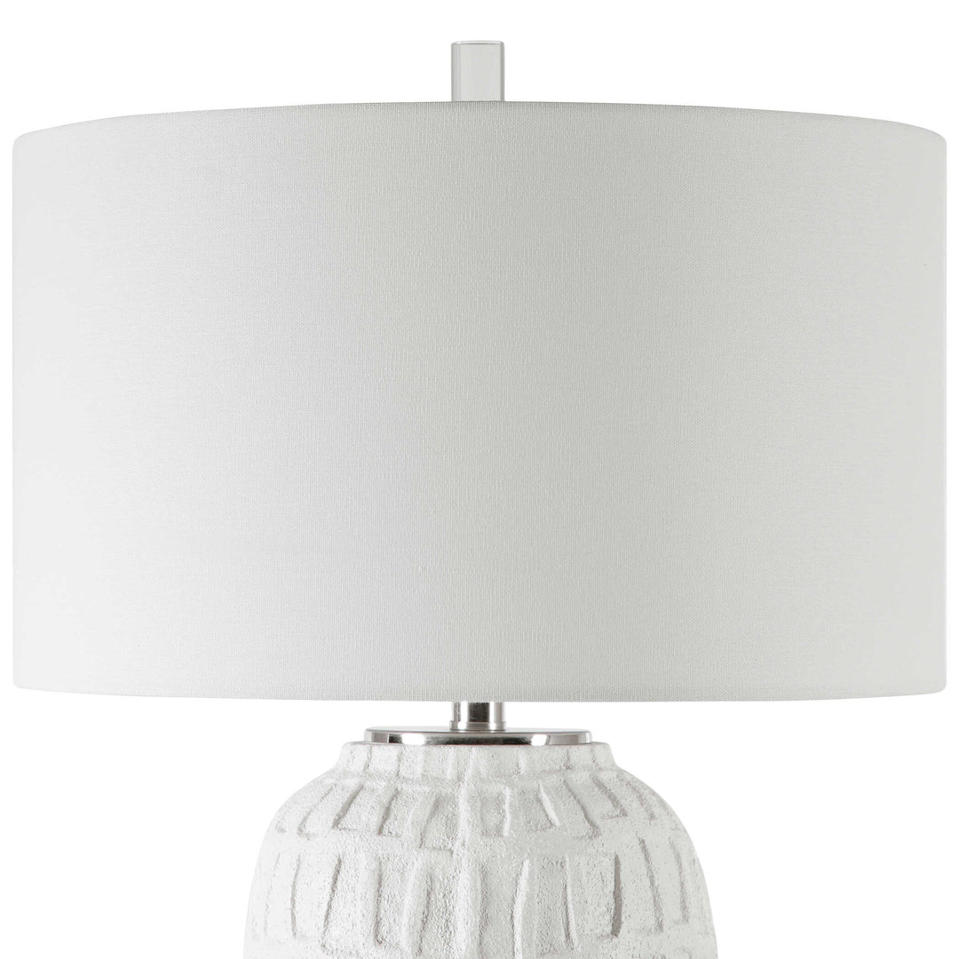 American Home Furniture Uttermost Caelina Textured White Table Lamp