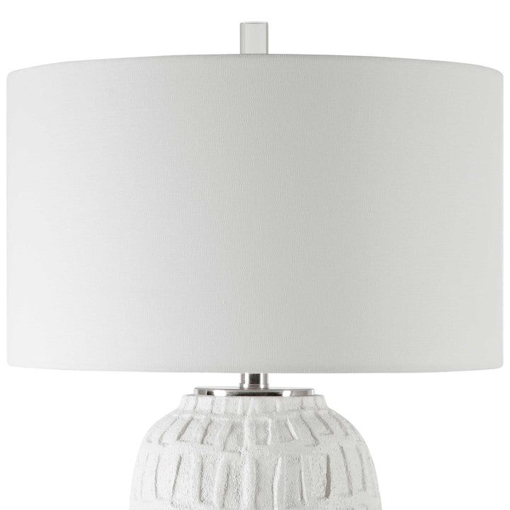 American Home Furniture Uttermost Caelina Textured White Table Lamp