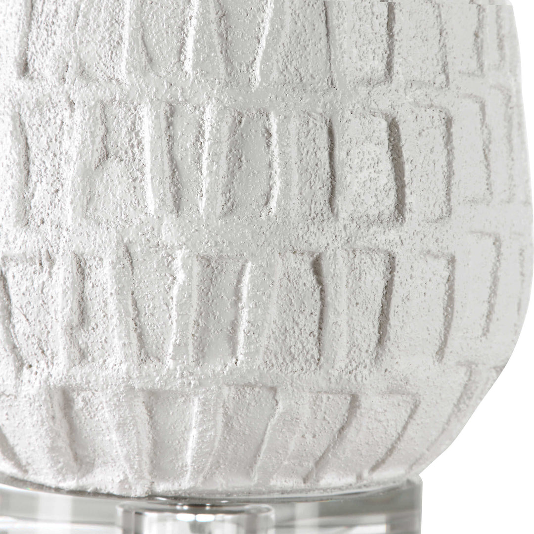 American Home Furniture Uttermost Caelina Textured White Table Lamp