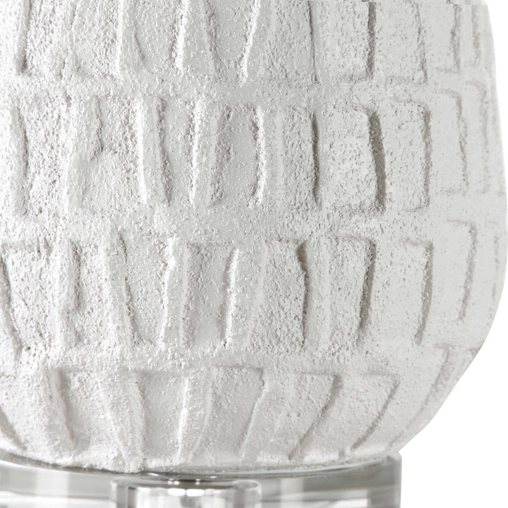 American Home Furniture Uttermost Caelina Textured White Table Lamp
