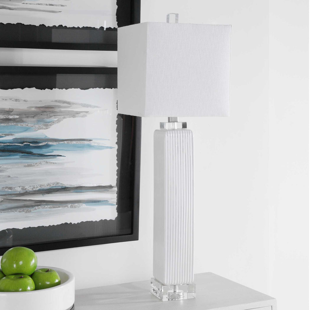 American Home Furniture Uttermost Bennett White Buffet Lamp