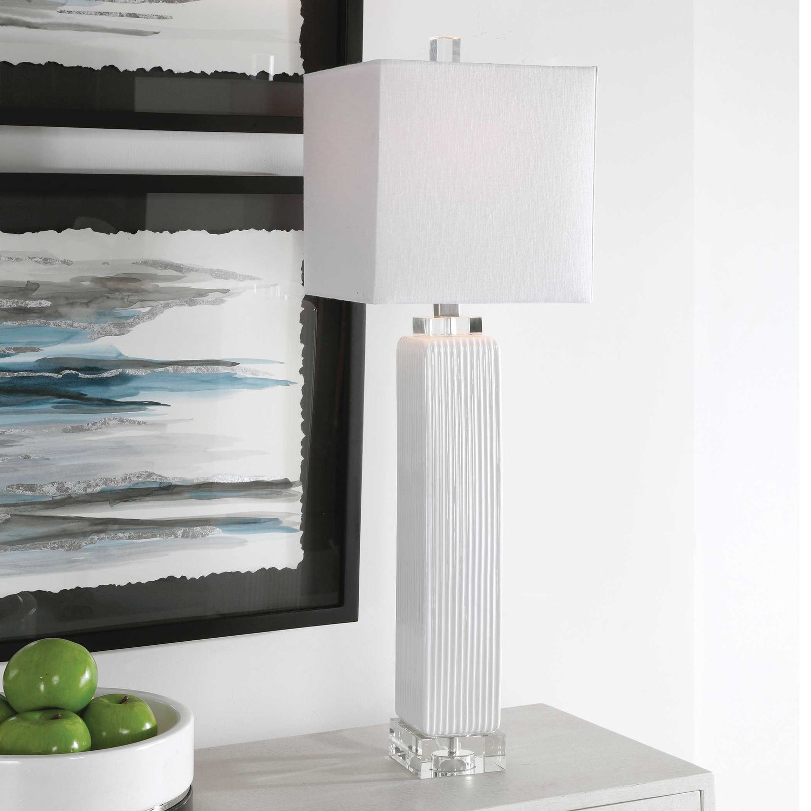 American Home Furniture Uttermost Bennett White Buffet Lamp