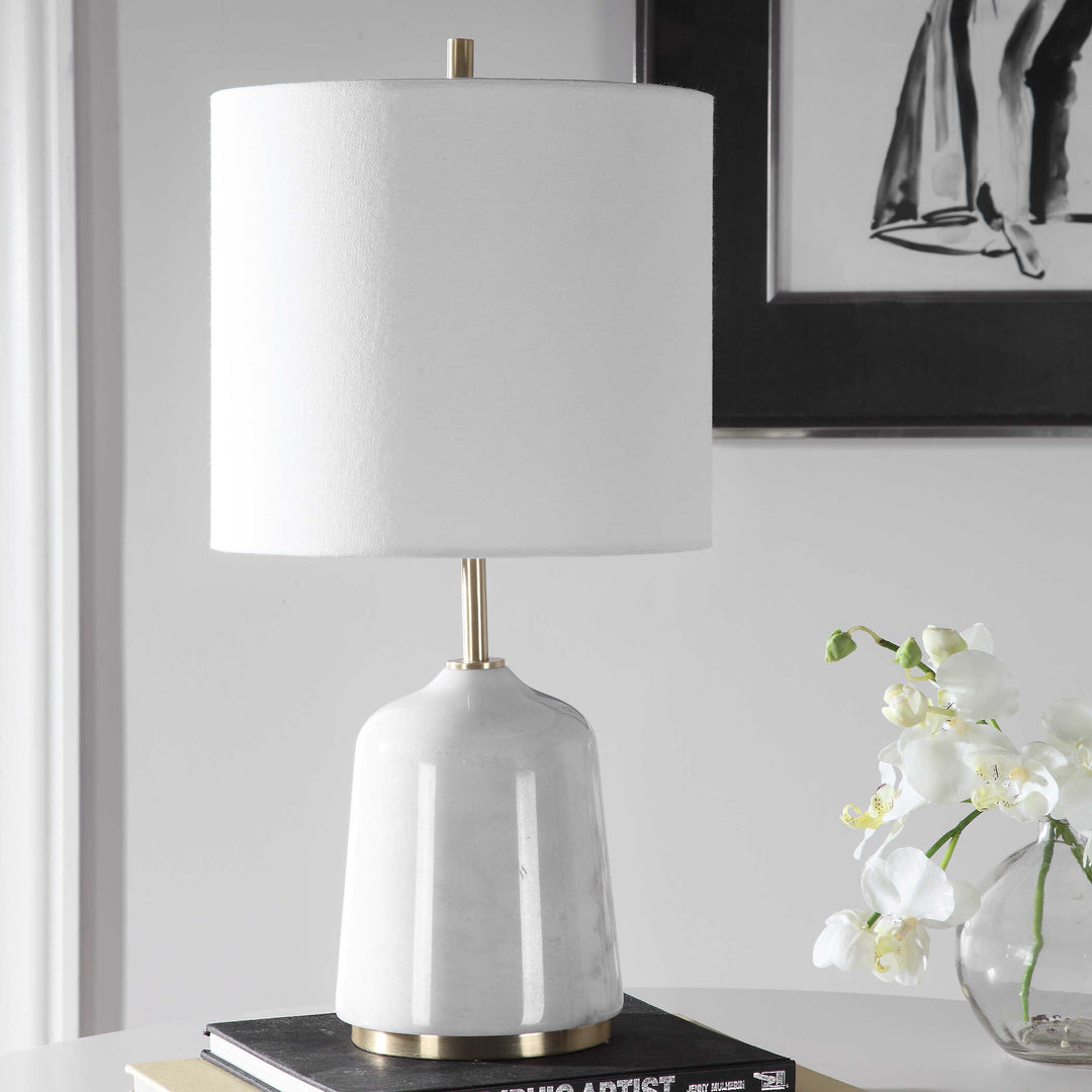 American Home Furniture Uttermost Eloise White Marble Table Lamp