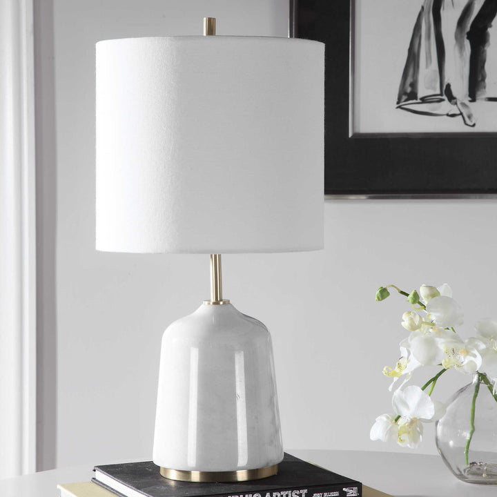 American Home Furniture Uttermost Eloise White Marble Table Lamp