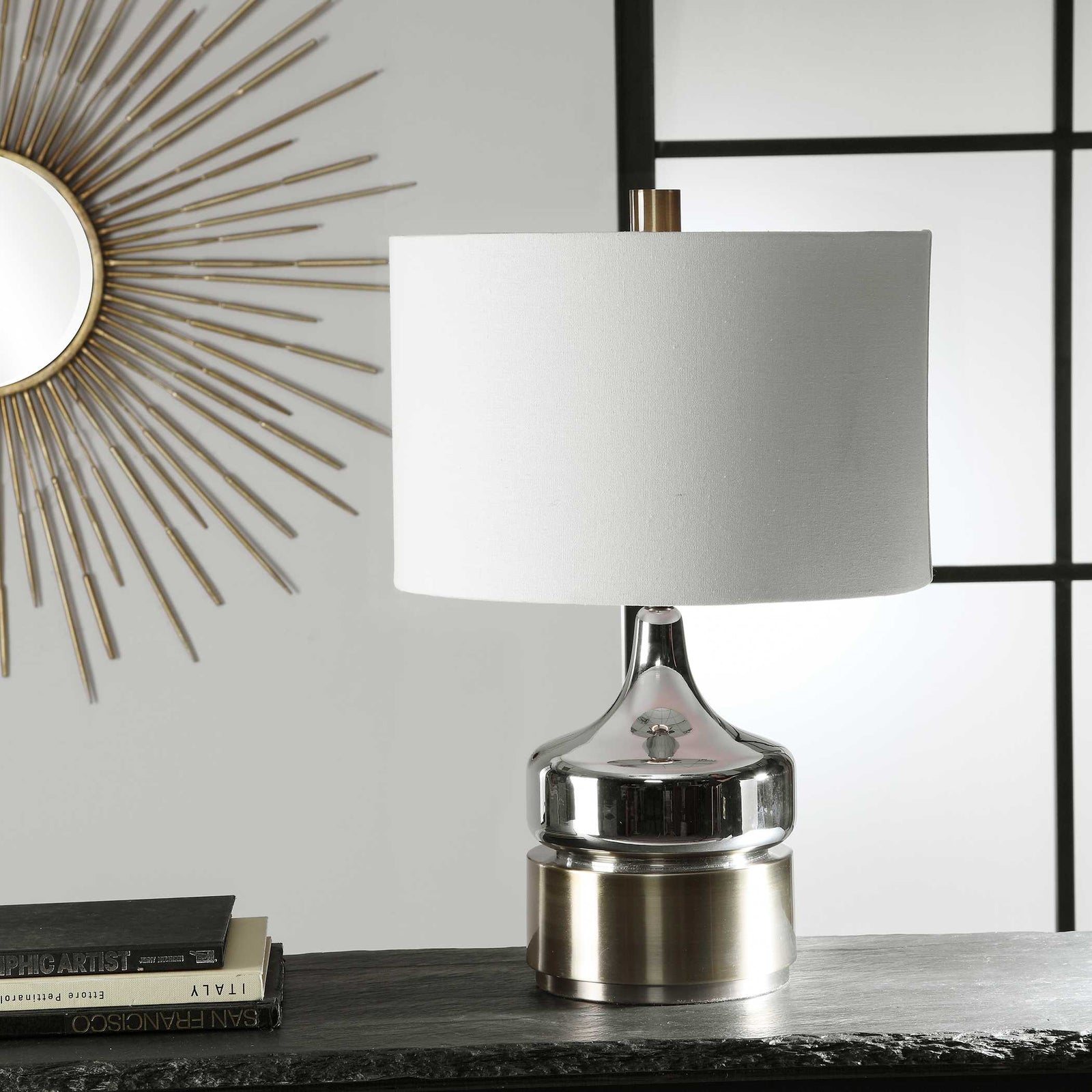 American Home Furniture Uttermost Como Chrome Table Lamp