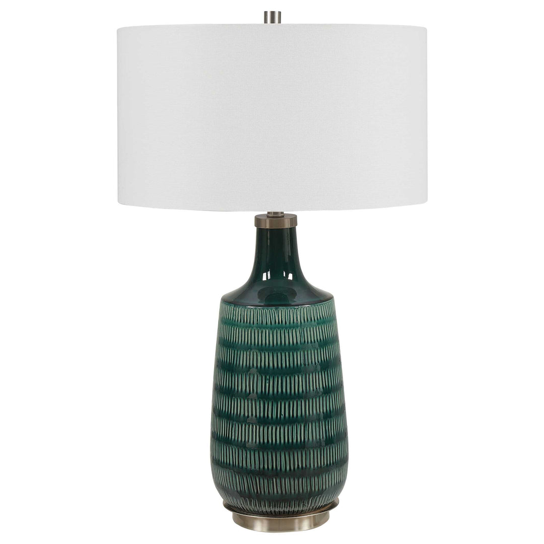 American Home Furniture Uttermost Scouts Deep Green Table Lamp