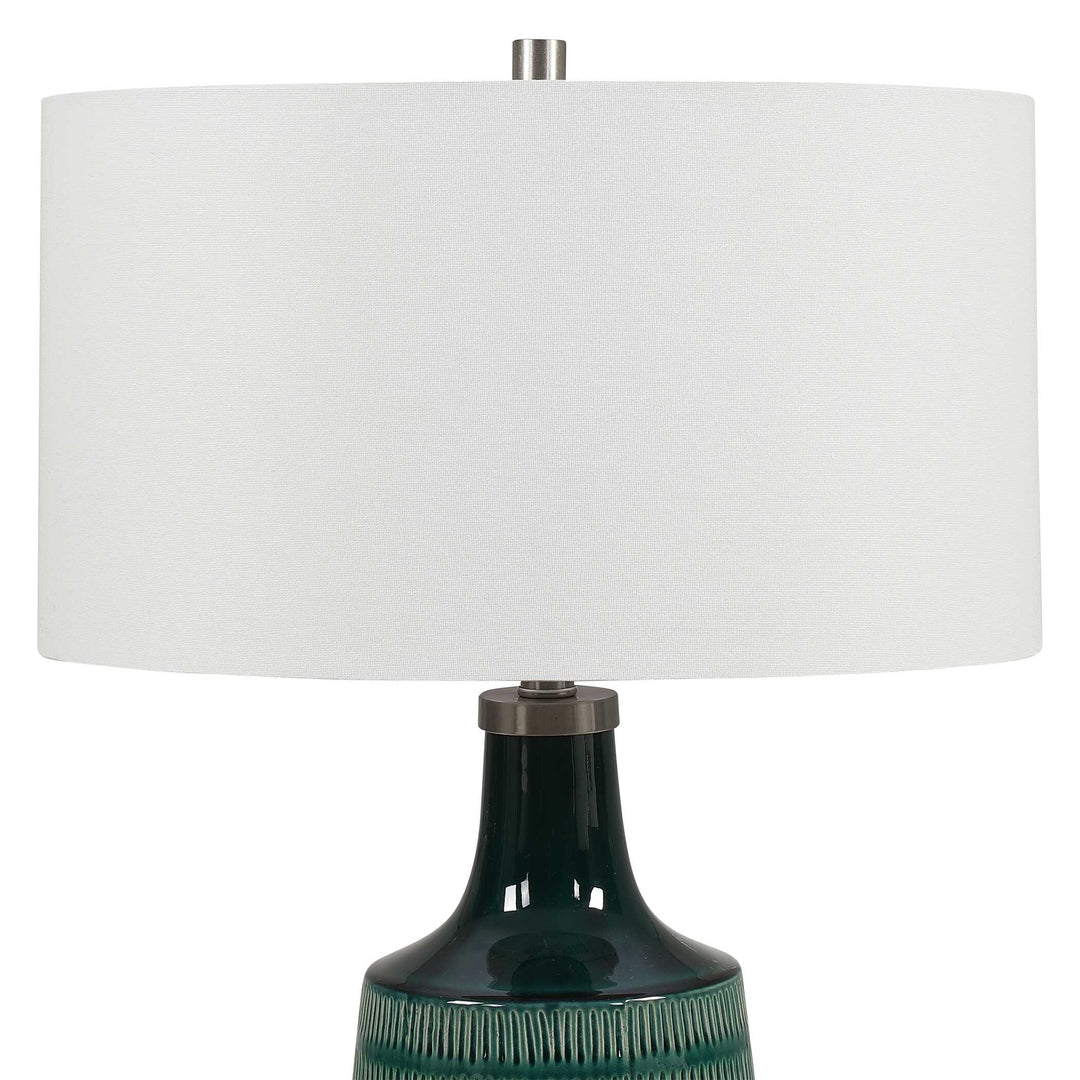 American Home Furniture Uttermost Scouts Deep Green Table Lamp