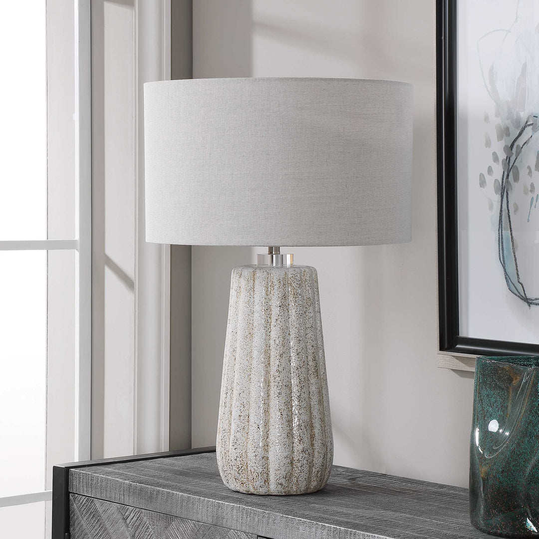 American Home Furniture Uttermost Pikes Stone-ivory Table Lamp