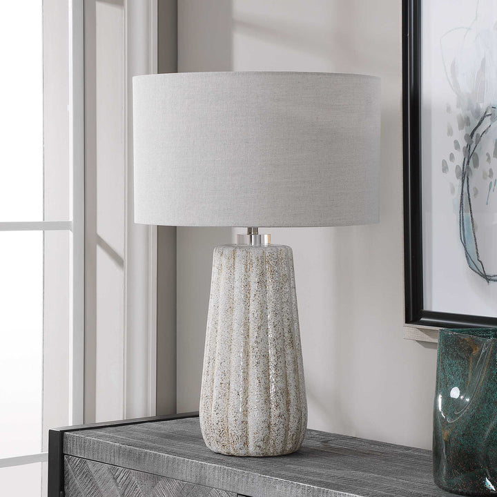 American Home Furniture Uttermost Pikes Stone-ivory Table Lamp