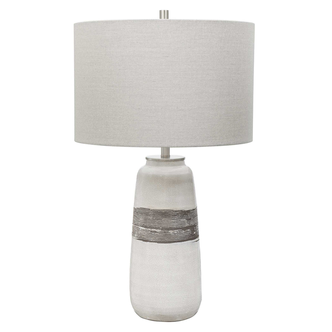 American Home Furniture Uttermost Comanche White Crackle Table Lamp