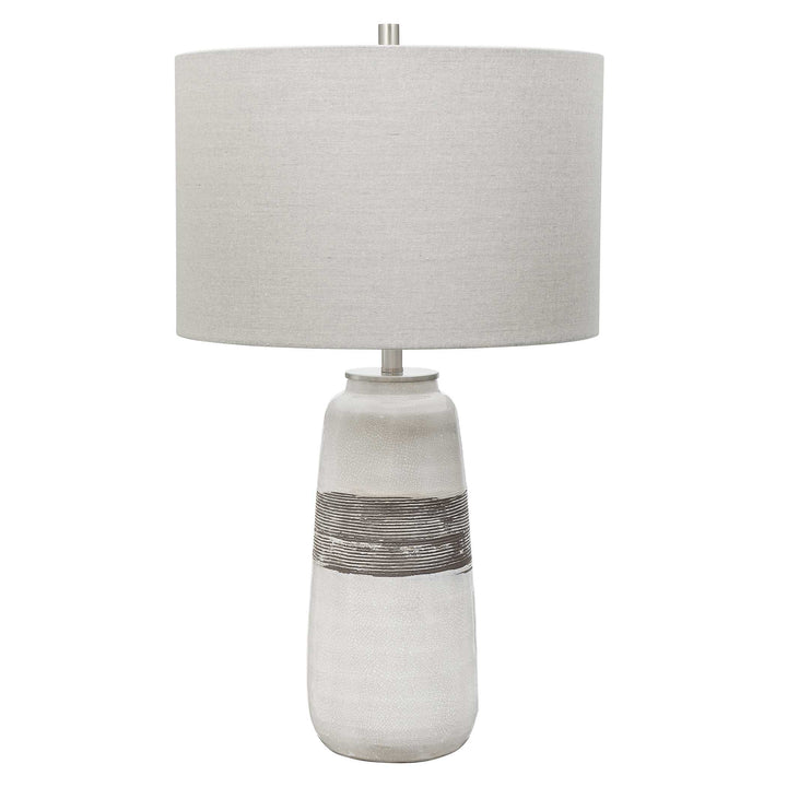 American Home Furniture Uttermost Comanche White Crackle Table Lamp