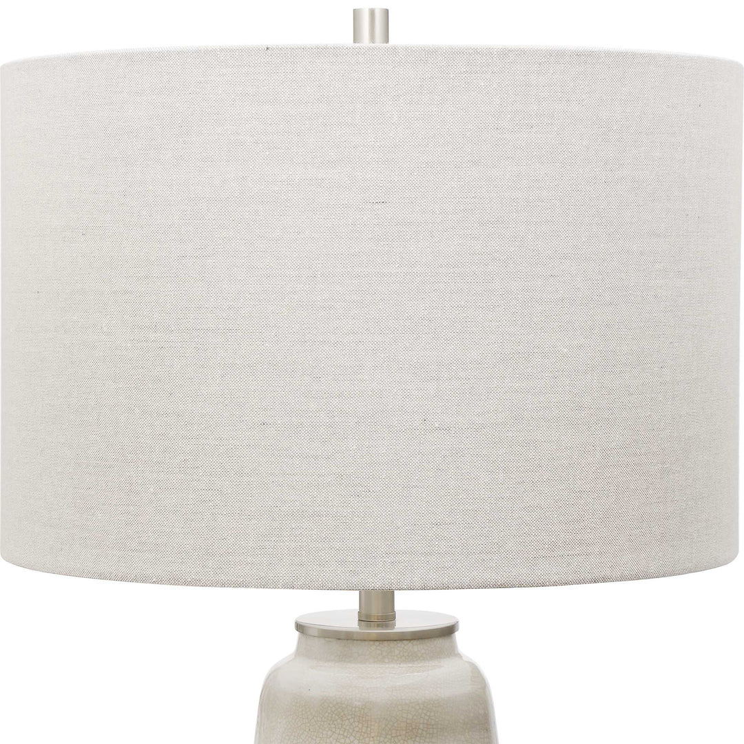 American Home Furniture Uttermost Comanche White Crackle Table Lamp