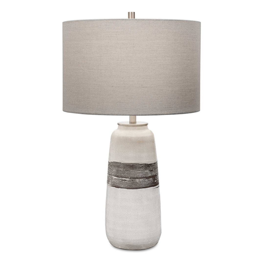 American Home Furniture Uttermost Comanche White Crackle Table Lamp