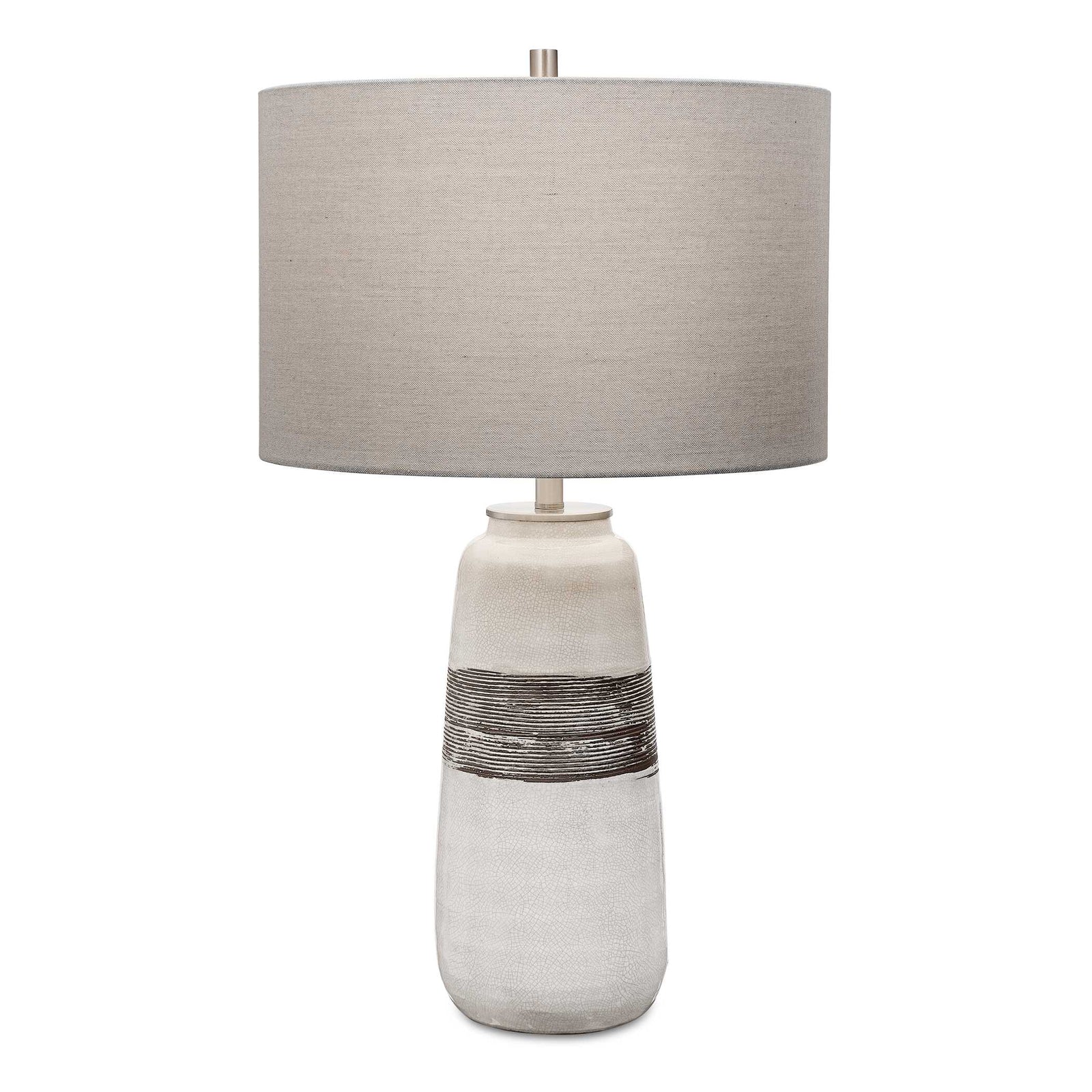 American Home Furniture Uttermost Comanche White Crackle Table Lamp
