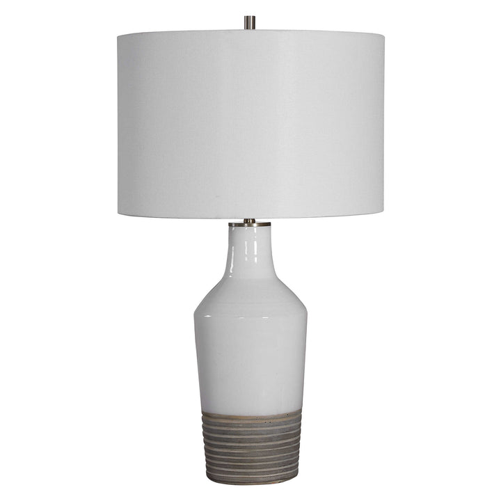 American Home Furniture Uttermost Dakota White Crackle Table Lamp