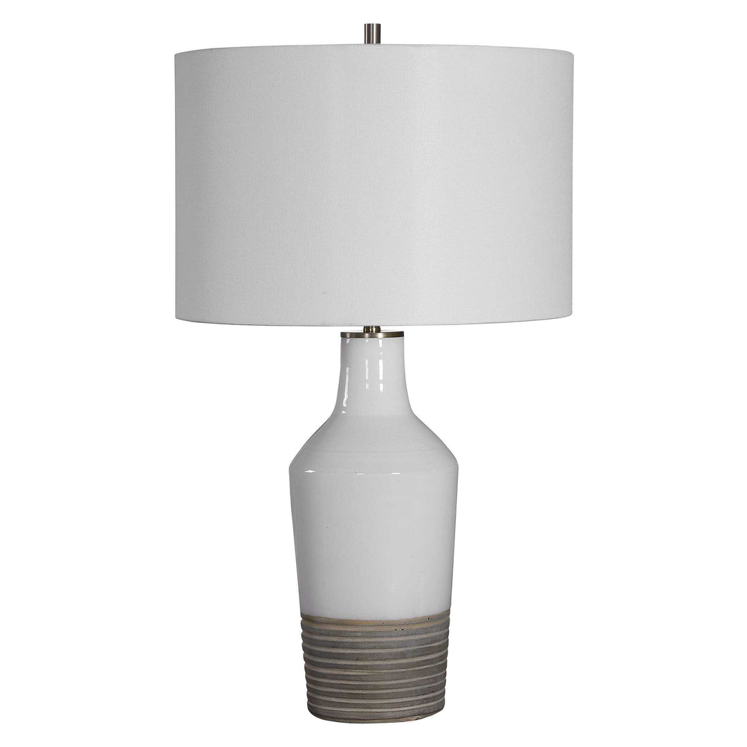 American Home Furniture Uttermost Dakota White Crackle Table Lamp