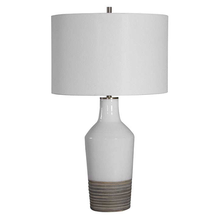 American Home Furniture Uttermost Dakota White Crackle Table Lamp