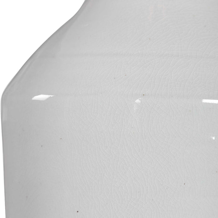 American Home Furniture Uttermost Dakota White Crackle Table Lamp