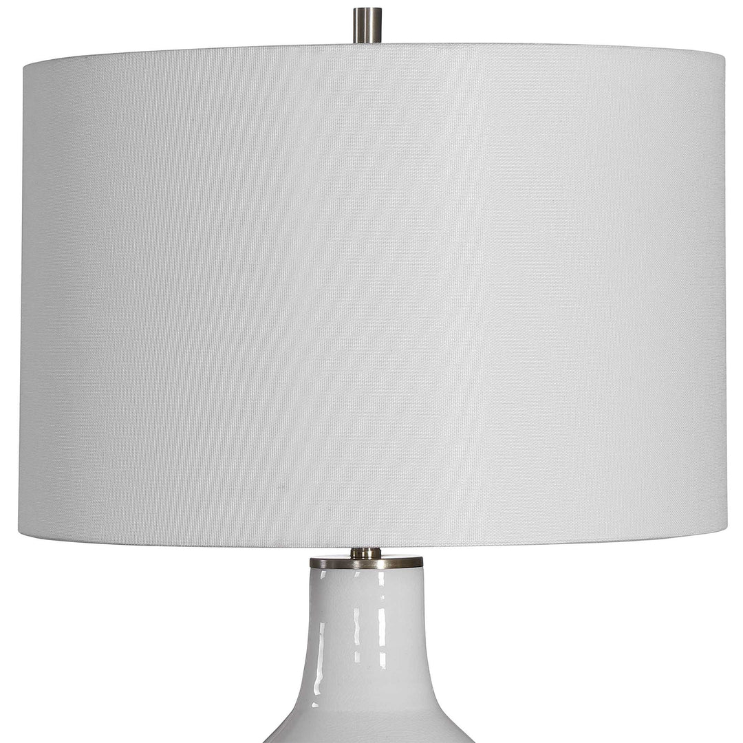 American Home Furniture Uttermost Dakota White Crackle Table Lamp