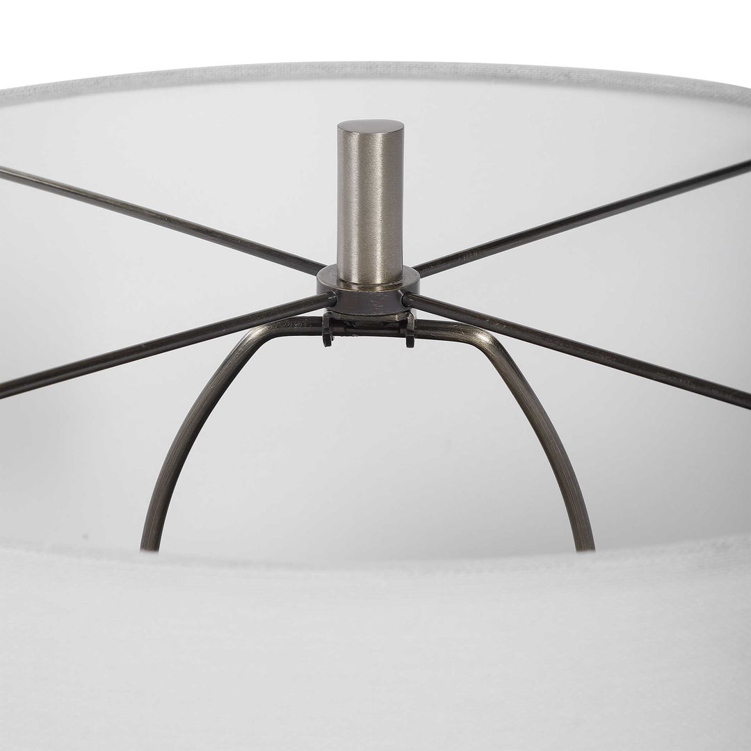 American Home Furniture Uttermost Dakota White Crackle Table Lamp