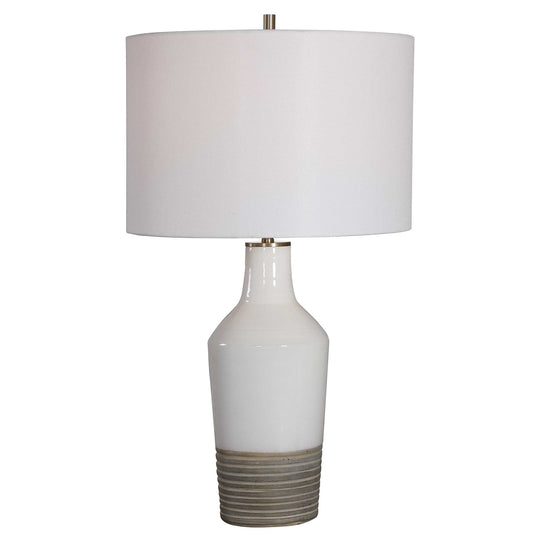 American Home Furniture Uttermost Dakota White Crackle Table Lamp