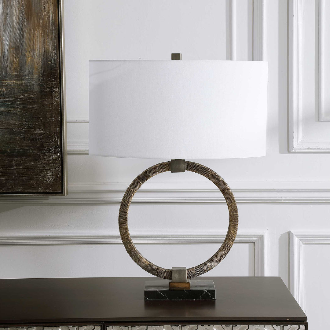 American Home Furniture Uttermost Relic Aged Gold Table Lamp