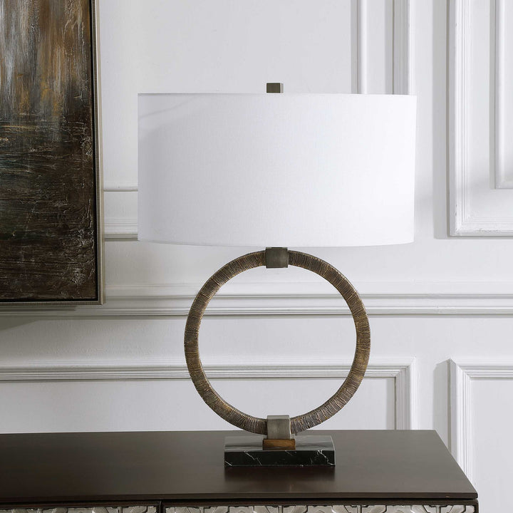 American Home Furniture Uttermost Relic Aged Gold Table Lamp