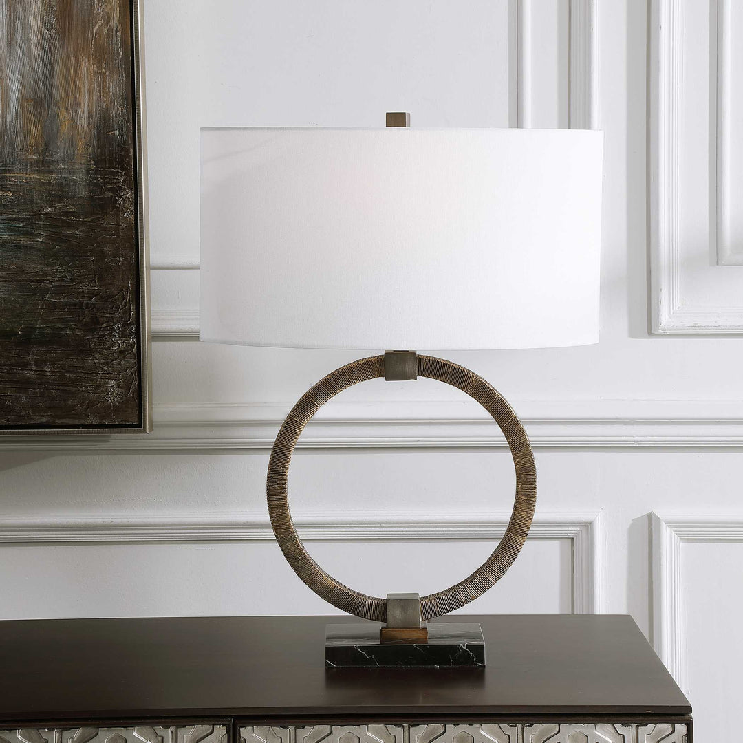 American Home Furniture Uttermost Relic Aged Gold Table Lamp