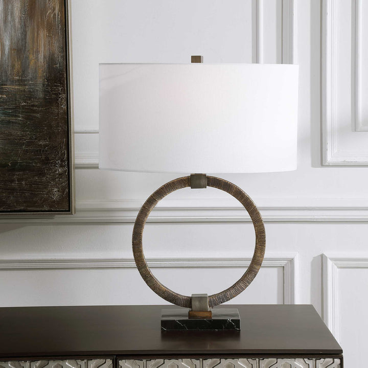 American Home Furniture Uttermost Relic Aged Gold Table Lamp