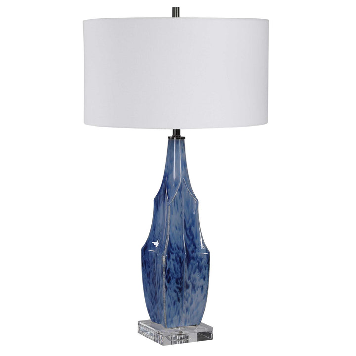 American Home Furniture Uttermost Everard Blue Table Lamp