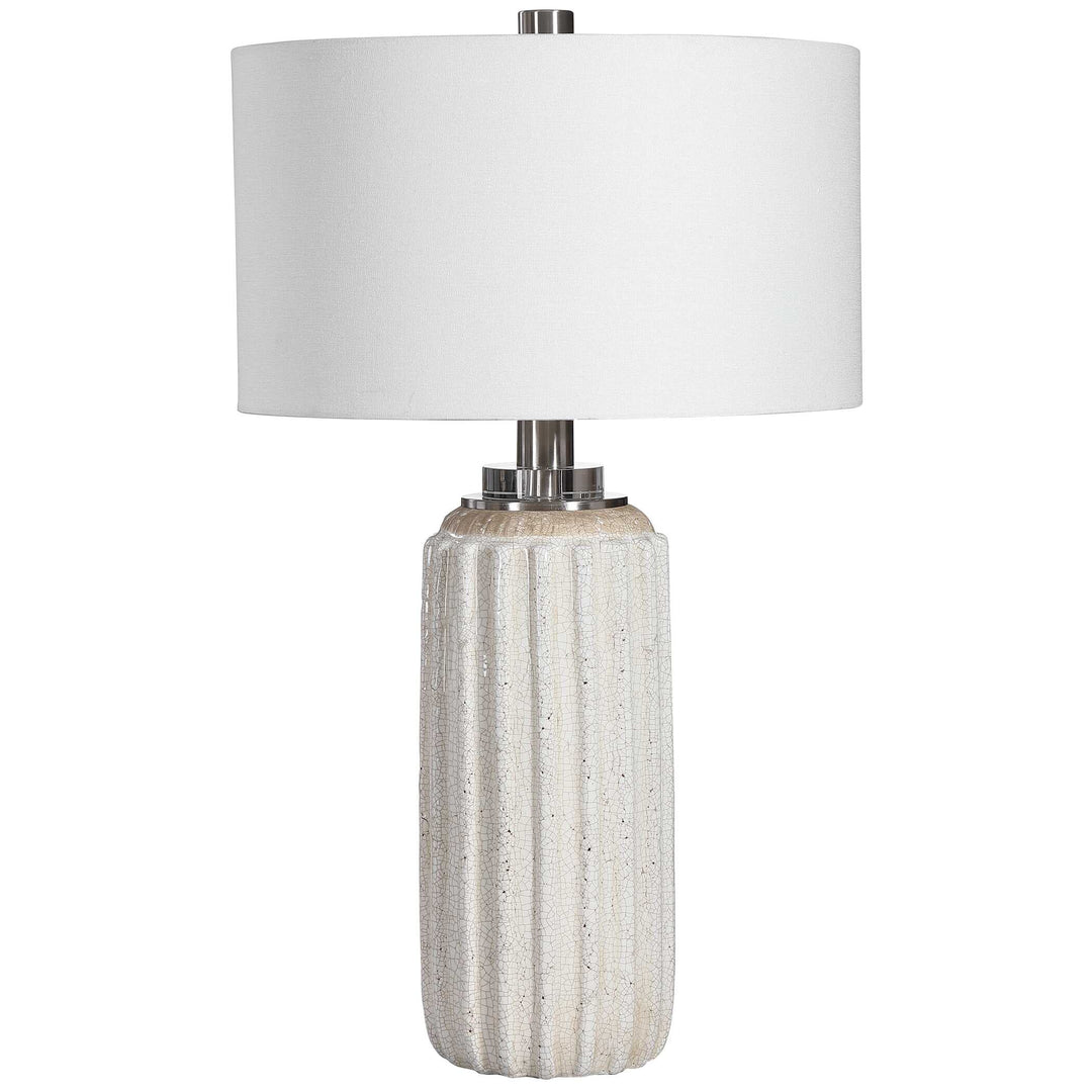 American Home Furniture Uttermost Azariah White Crackle Table Lamp