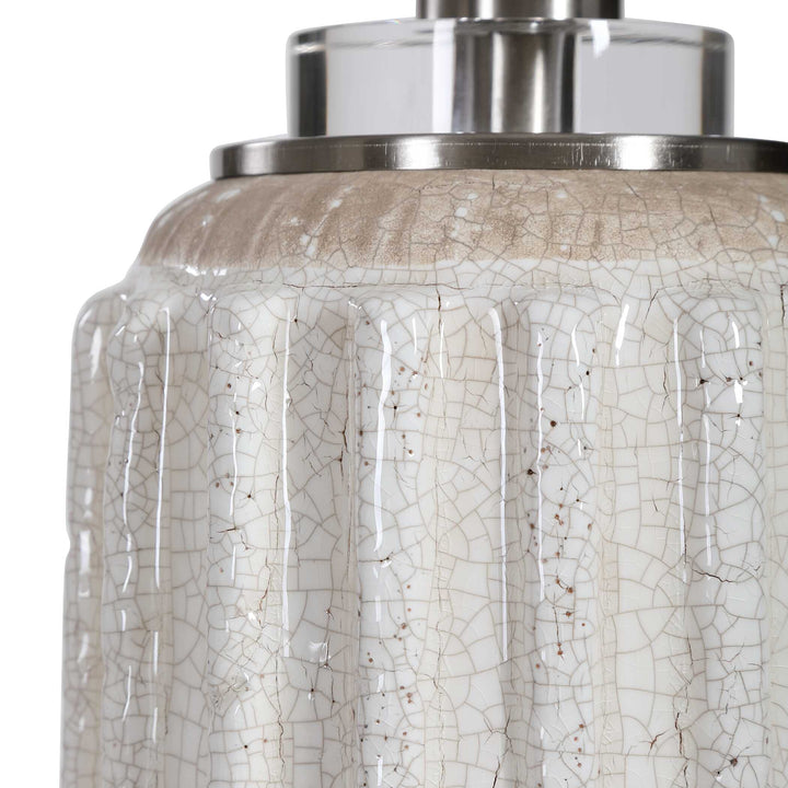 American Home Furniture Uttermost Azariah White Crackle Table Lamp