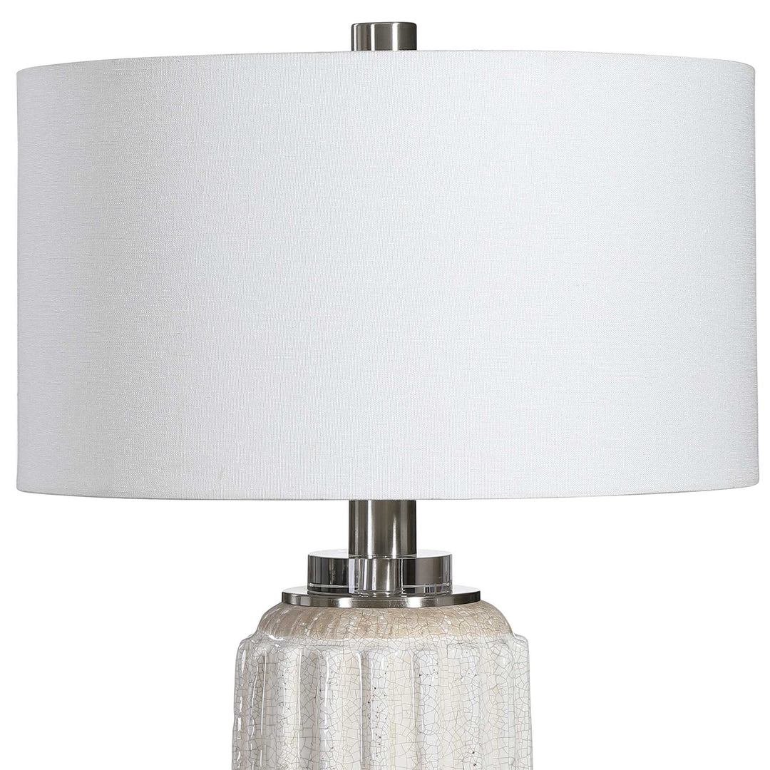 American Home Furniture Uttermost Azariah White Crackle Table Lamp