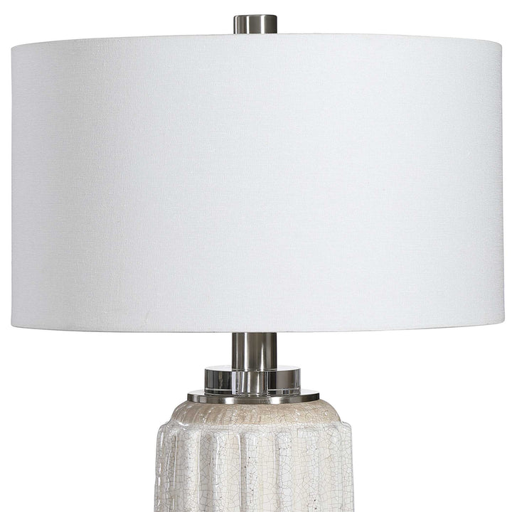 American Home Furniture Uttermost Azariah White Crackle Table Lamp