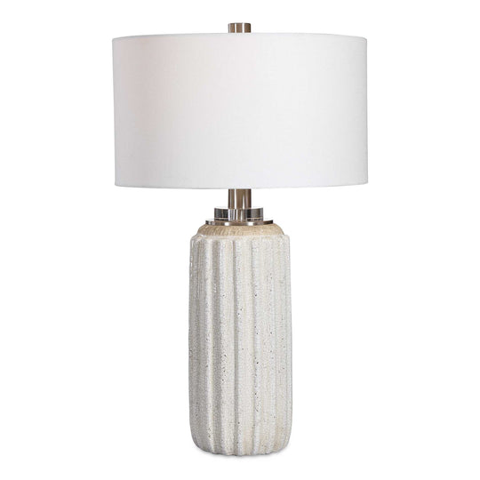 American Home Furniture Uttermost Azariah White Crackle Table Lamp