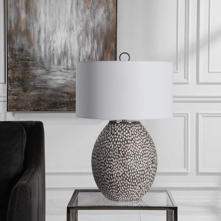 American Home Furniture Uttermost Cyprien Gray White Table Lamp