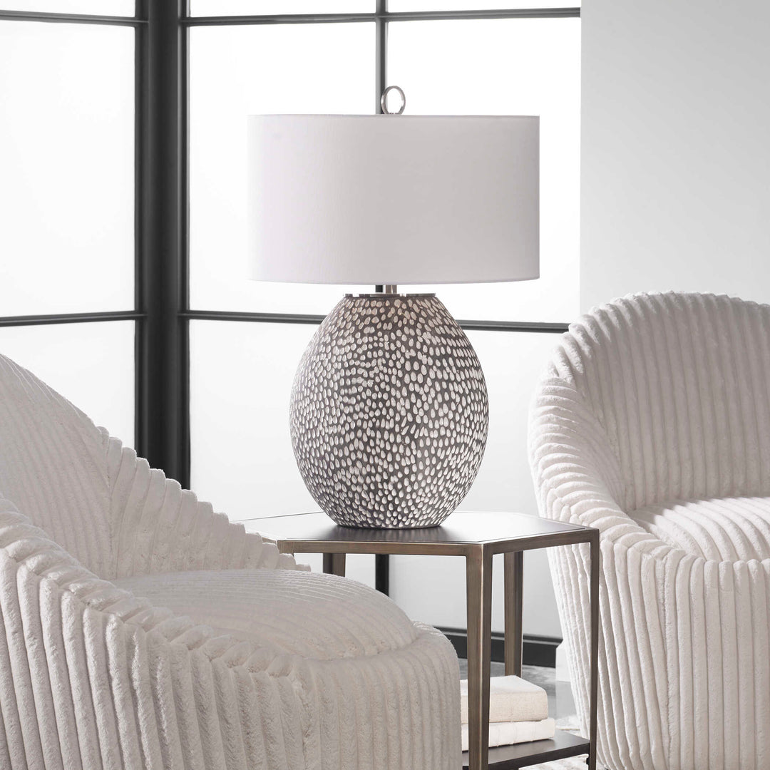 American Home Furniture Uttermost Cyprien Gray White Table Lamp