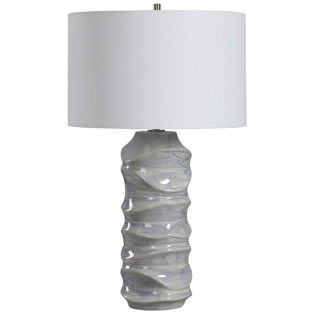 American Home Furniture Uttermost Waves Blue & White Table Lamp