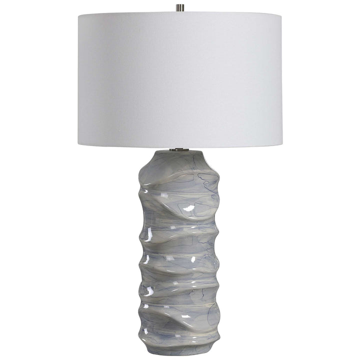 American Home Furniture Uttermost Waves Blue & White Table Lamp