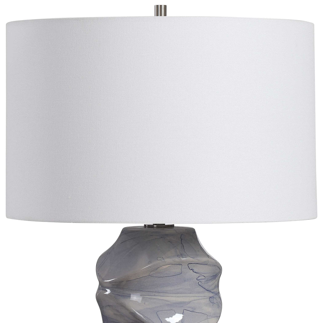 American Home Furniture Uttermost Waves Blue & White Table Lamp